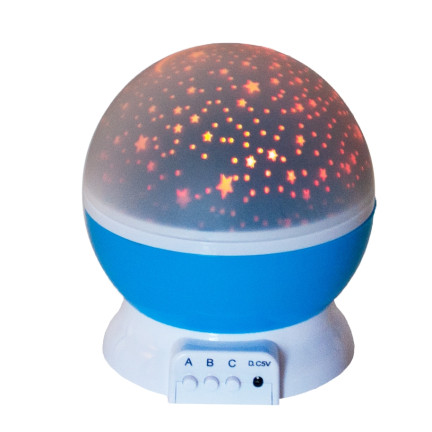 TG56632-3 LAMPKA NOCNA PROJEKTOR GWIAZD NIEBA OBROTOWA 360 NIEBIESKA