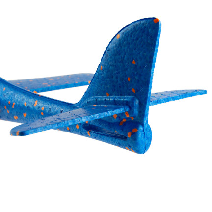 TG56682-1 DUŻY SAMOLOT STYROPIANOWY ZE STYROPIANU 49CM ŚWIECĄCY LED SZYBOWIEC RZUTKA NIEBIESKI