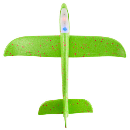TG56682-2 DUŻY SAMOLOT STYROPIANOWY ZE STYROPIANU 49CM ŚWIECĄCY LED SZYBOWIEC RZUTKA ZIELONY