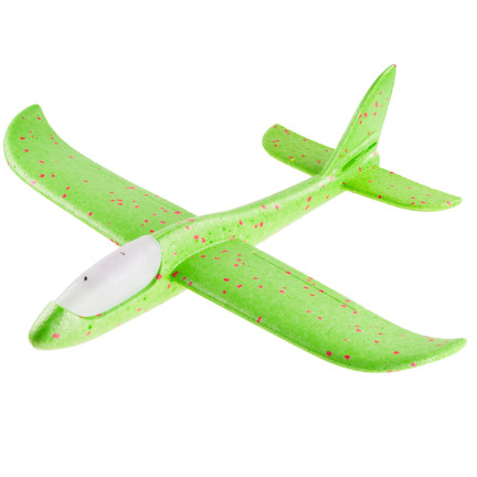 TG56682-2 DUŻY SAMOLOT STYROPIANOWY ZE STYROPIANU 49CM ŚWIECĄCY LED SZYBOWIEC RZUTKA ZIELONY