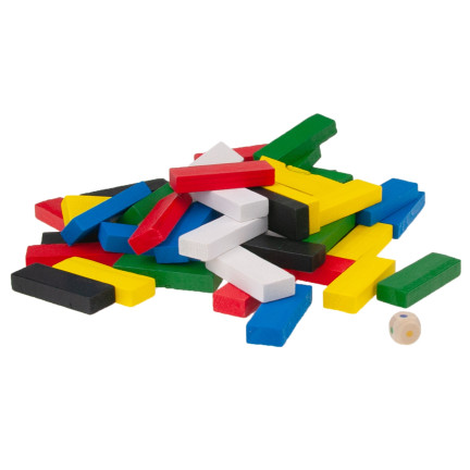 TG56690 GRA CHWIEJĄCA SIĘ WIEŻA KOLOROWA DREWNIANA  TOWARZYSKA UKŁADANIE WIEŻY