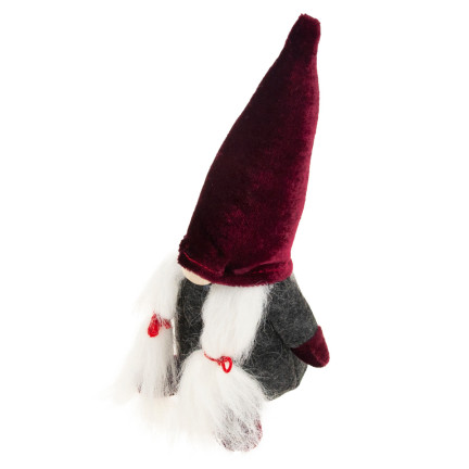 TG58154-1-G Mikołaj Skrzat Krasnal Duży bordowy Gnom pod Choinkę Ozdoba Dekoracja