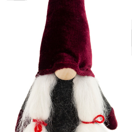 TG58154-1-G Mikołaj Skrzat Krasnal Duży bordowy Gnom pod Choinkę Ozdoba Dekoracja