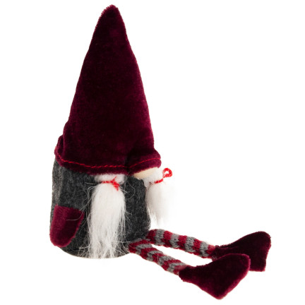 TG58155-1-G Mikołaj Skrzat Krasnal Duży Gnom pod Choinkę Ozdoba Dekoracja bordowy