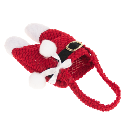 Etui na sztućce, pokrowiec świąteczny, dekoracja stołu, ubranko Mikołaja, czerwone, zestaw 6szt.