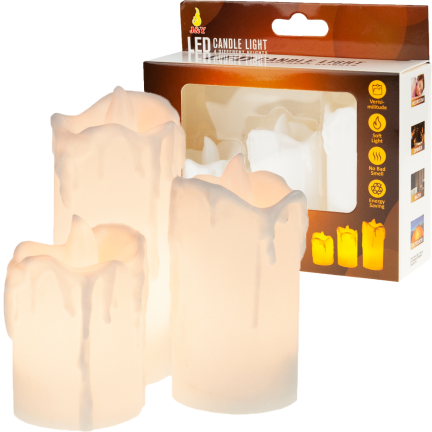 TG59562 ŚWIECZKI LED ZESTAW 3SZT. WKŁAD DO ZNICZA JAK WOSK