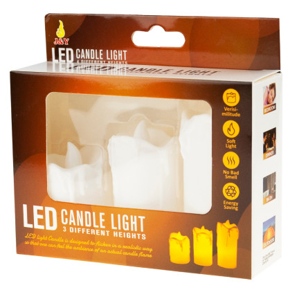 TG59562 ŚWIECZKI LED ZESTAW 3SZT. WKŁAD DO ZNICZA JAK WOSK