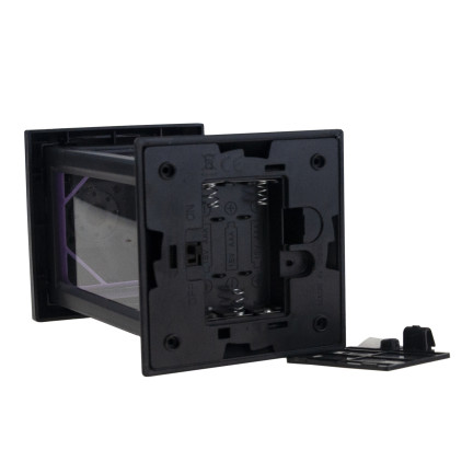 Latarnia lampion led, czarny, na baterie, ciepłe światło, imituje płomień, z rączką, wysokość 17cm