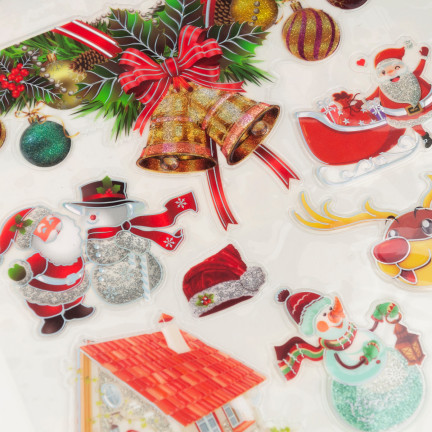 Naklejki świąteczne, ozdoby bożonarodzeniowe, na prezenty, okno, mix wzorów, arkusz