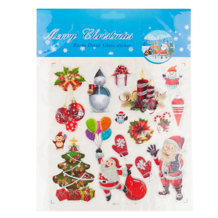 Naklejki świąteczne, ozdoby bożonarodzeniowe, na prezenty, okno, mix wzorów, arkusz