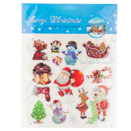 Naklejki świąteczne, ozdoby bożonarodzeniowe, na prezenty, okno, mix wzorów, arkusz