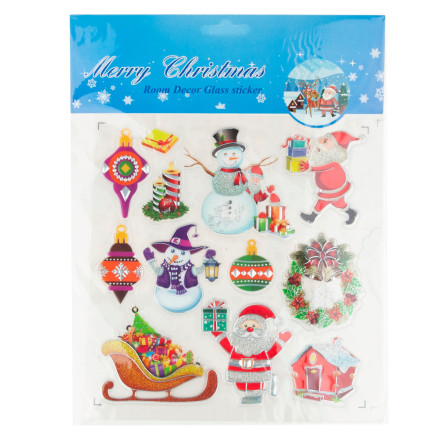 Naklejki świąteczne, ozdoby bożonarodzeniowe, na prezenty, okno, mix wzorów, arkusz