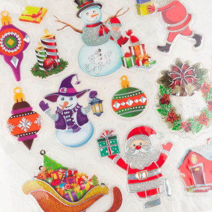 Naklejki świąteczne, ozdoby bożonarodzeniowe, na prezenty, okno, mix wzorów, arkusz