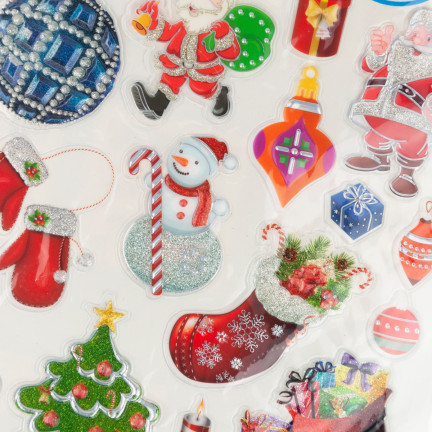 Naklejki świąteczne, ozdoby bożonarodzeniowe, na prezenty, okno, mix wzorów, arkusz