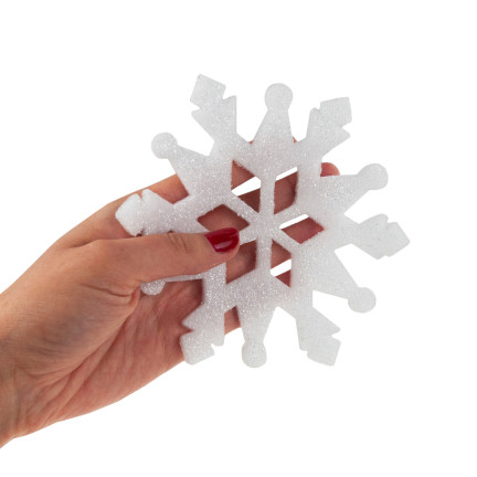 TG59844 ŚNIEŻYNKA bombka BROKATOWA DEKORACJA NA OKNO CHOINKĘ OZDOBA ŚWIĄTECZNA 6SZT