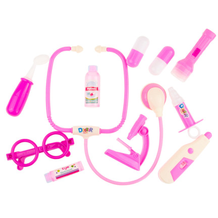 TG59988 DUŻY ZESTAW LEKARSKI MAŁY LEKARZ DOKTOR BADANIA RÓŻOWY