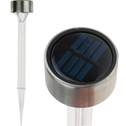TG60448 LAMPA SOLARNA LAMPKA OGRODOWA WBIJANA LED TRANSPARENTNA SŁUPEK SOLAR Z CZUJNIKIEM