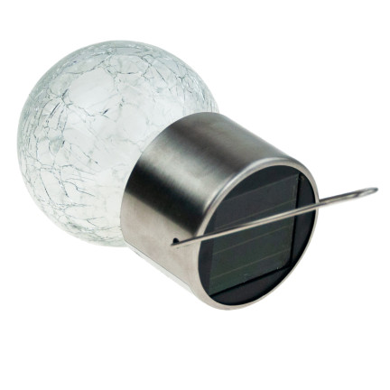 TG60452 LAMPA SOLARNA LED OGRODOWA SZKLANA DEKORACYJNA WISZĄCA KULA HACZYK BALKON