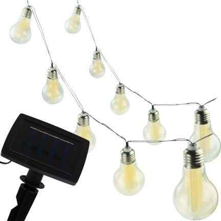 TG60455 GIRLANDA SOLARNA LAMPKI SOLARNE żarówki OGRODOWA NA BALKON sznur ŚWIETLNA