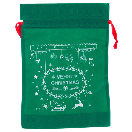 TG61382-1  WOREK NA PREZENTY ŚWIĄTECZNY TORBA  PREZENTOWA EKO OPAKOWANIE ZIELONY