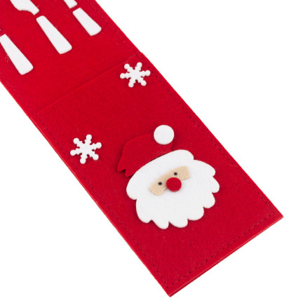 Etui na sztućce, świąteczne, dekoracja stołu, czerwony, mix wzorów, 1szt.