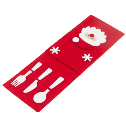 Etui na sztućce, świąteczne, dekoracja stołu, czerwony, mix wzorów, 1szt.