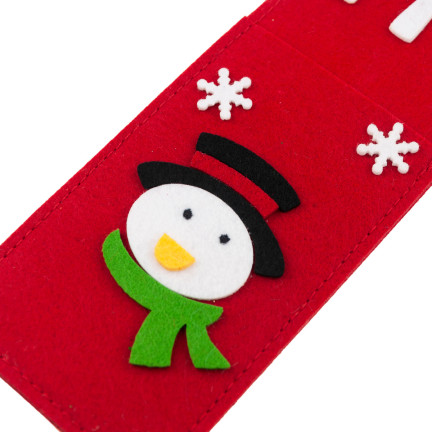 Etui na sztućce, świąteczne, dekoracja stołu, czerwony, mix wzorów, 1szt.