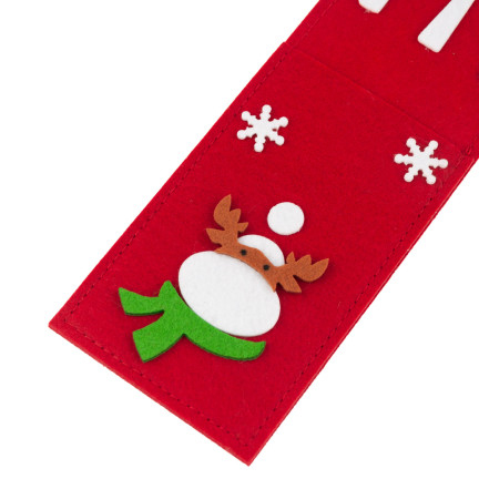 Etui na sztućce, świąteczne, dekoracja stołu, czerwony, mix wzorów, 1szt.