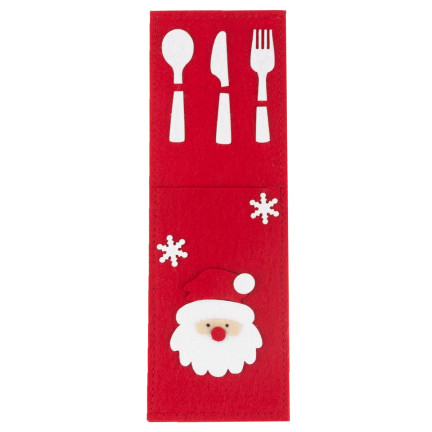 Etui na sztućce, świąteczne, dekoracja stołu, czerwony, mix wzorów, 1szt.