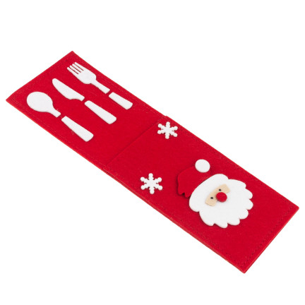 Etui na sztućce, świąteczne, dekoracja stołu, czerwony, mix wzorów, 1szt.