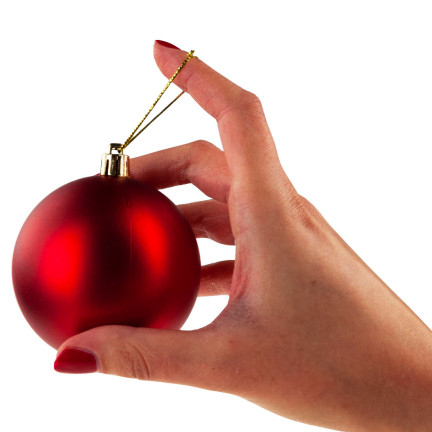 TG63172-3 BOMBKI CZERWONE ZESTAW BOMBEK CHOINKOWYCH 6cm 6SZT NIETŁUKĄCE BOMBKA NA CHOINKĘ