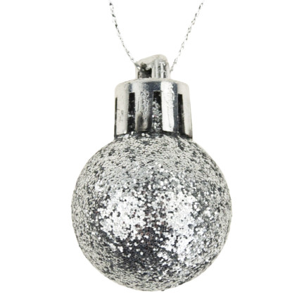 TG63160-1 BOMBKI CHOINKOWE SREBRNE NA CHOINKĘ STROIK BOMBKA 8SZT 2CM NIETŁUKĄCE ZESTA