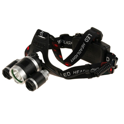TG63200 LATARKA CZOŁOWA LED ZOOM CREE XML T6 CZOŁÓWKA MOC 2 akumulatory + 2 ładowarki