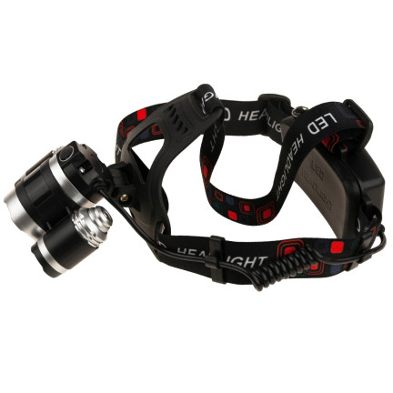 TG63200 LATARKA CZOŁOWA LED ZOOM CREE XML T6 CZOŁÓWKA MOC 2 akumulatory + 2 ładowarki