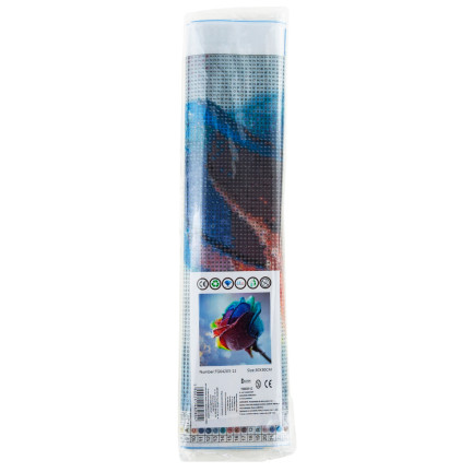 TG64203-12 HAFT DIAMENTOWY Diamond Painting Mozaika Diamentowa TĘCZOWA RÓŻA 5D