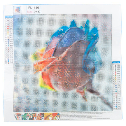 TG64203-12 HAFT DIAMENTOWY Diamond Painting Mozaika Diamentowa TĘCZOWA RÓŻA 5D