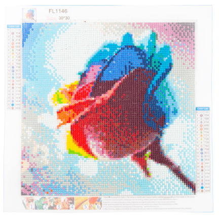 TG64203-12 HAFT DIAMENTOWY Diamond Painting Mozaika Diamentowa TĘCZOWA RÓŻA 5D