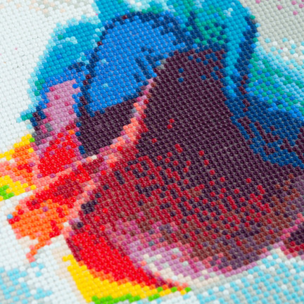 TG64203-12 HAFT DIAMENTOWY Diamond Painting Mozaika Diamentowa TĘCZOWA RÓŻA 5D