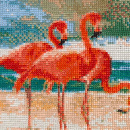 TG64203-13 HAFT DIAMENTOWY Diamond Painting Mozaika Diamentowa FLAMINGI PTAKI 5D