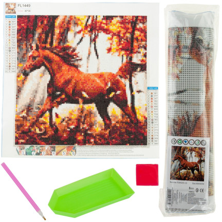 TG64203-15 HAFT DIAMENTOWY KOŃ MALOWANIE DIAMENTAMI 3D