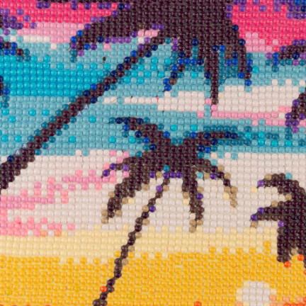 TG64203-17 HAFT DIAMENTOWY PALMY MALOWANIE DIAMENTAMI 3D OBRAZ 3D DIAMOND PAINTING