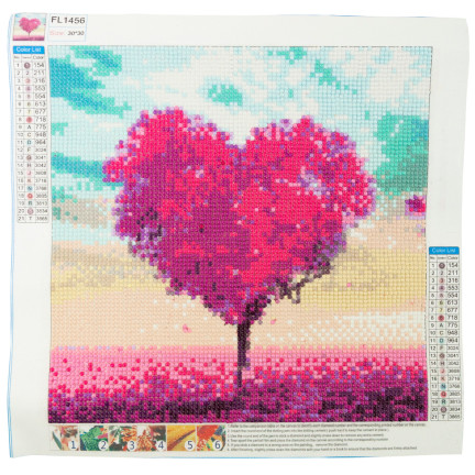 TG64203-2 HAFT DIAMENTOWY MALOWANIE 3D DIAMENTAMI SERCE MOZAIKA DIAMOND PAINTING LOVE