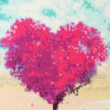 TG64203-2 HAFT DIAMENTOWY MALOWANIE 3D DIAMENTAMI SERCE MOZAIKA DIAMOND PAINTING LOVE