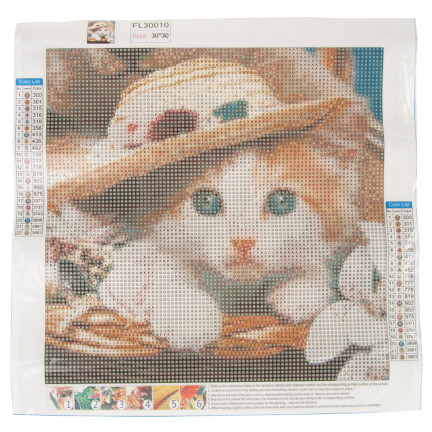 TG64203-5 HAFT DIAMENTOWY KOTEK KOT MALOWANIE DIAMENTAMI 3D