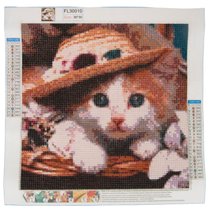 TG64203-5 HAFT DIAMENTOWY KOTEK KOT MALOWANIE DIAMENTAMI 3D