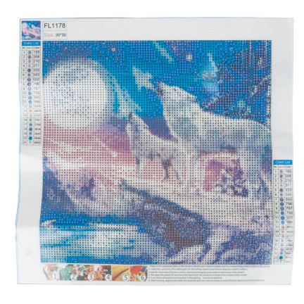 TG64203-6 HAFT DIAMENTOWY WILKI MALOWANIE DIAMENTAMI 3D DIAMOND PAINTING OBRAZ