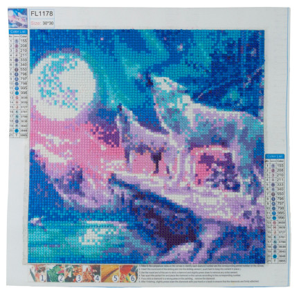 TG64203-6 HAFT DIAMENTOWY WILKI MALOWANIE DIAMENTAMI 3D DIAMOND PAINTING OBRAZ