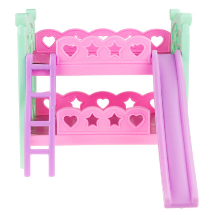 TG64205 ŁÓŻECZKO PIĘTROWE DLA LALEK DRABINKA ŚLIZGAWKA ZABAWKOWE PODWÓJNE BLIŹNIAKI