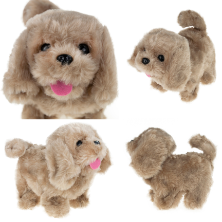 TG64208-4 PIESEK INTERAKTYWNY CHODZI SZCZEKA SZCZENIACZEK ciemny brąz