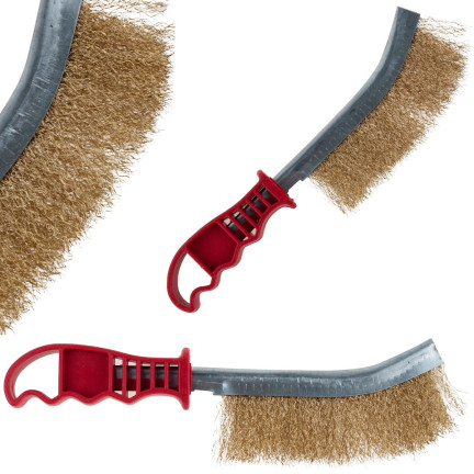 TG64418 SZCZOTKA DRUCIANA MOSIĘŻNA DO CZYSZCZENIA FELG RĘCZNA Z UCHWYTEM MOCNA